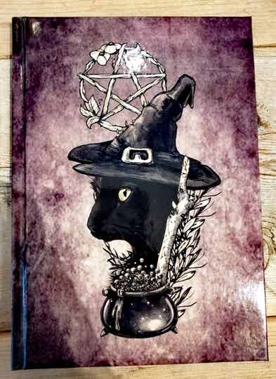 Blanco hardcover Magisch Journal "Witchy Cat"