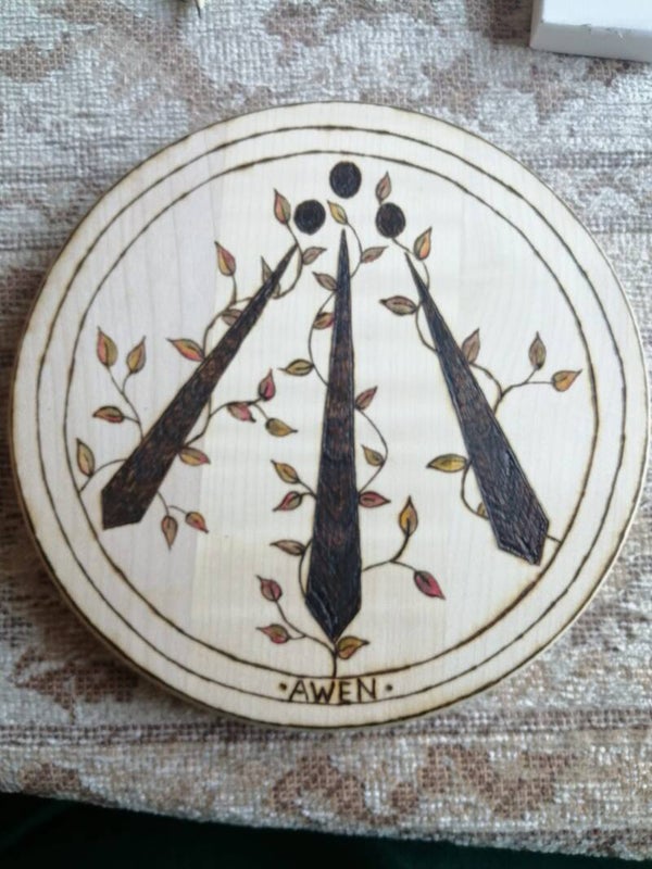 Altaar bordje "Awen"