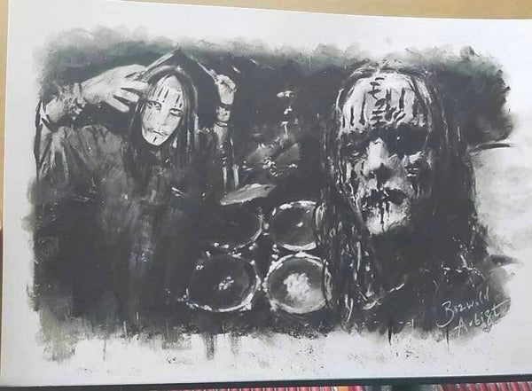 Slipknot Joey Jordison - charcoal pencil