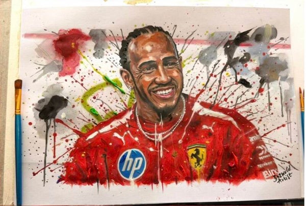 Lewis Hamilton - Acrylic Painting