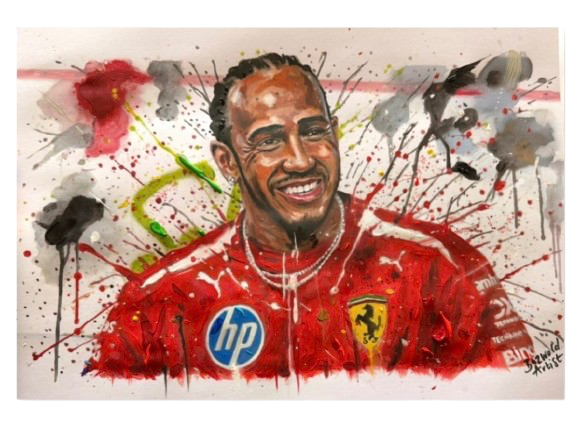 Lewis Hamilton- Acrylic Painting