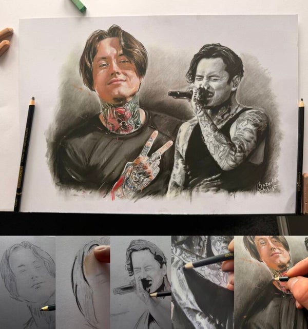 BAD OMENS - Noah Sebastian- pastel pencil