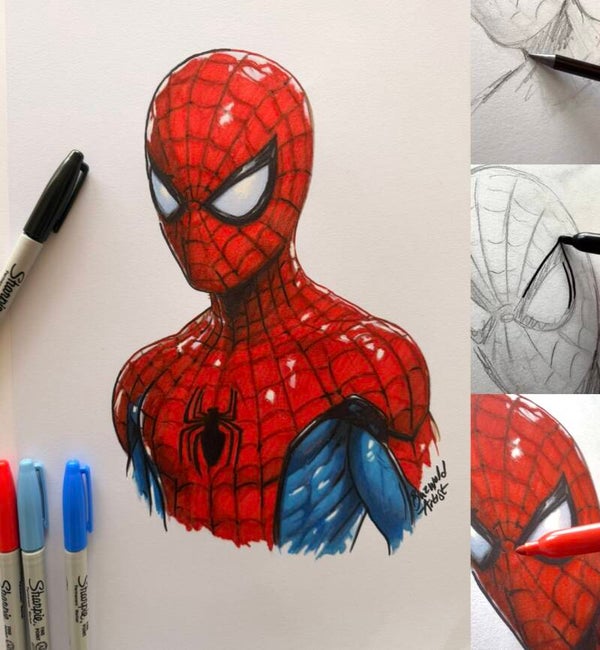 SPIDER-MAN - Sharpie Pen Art