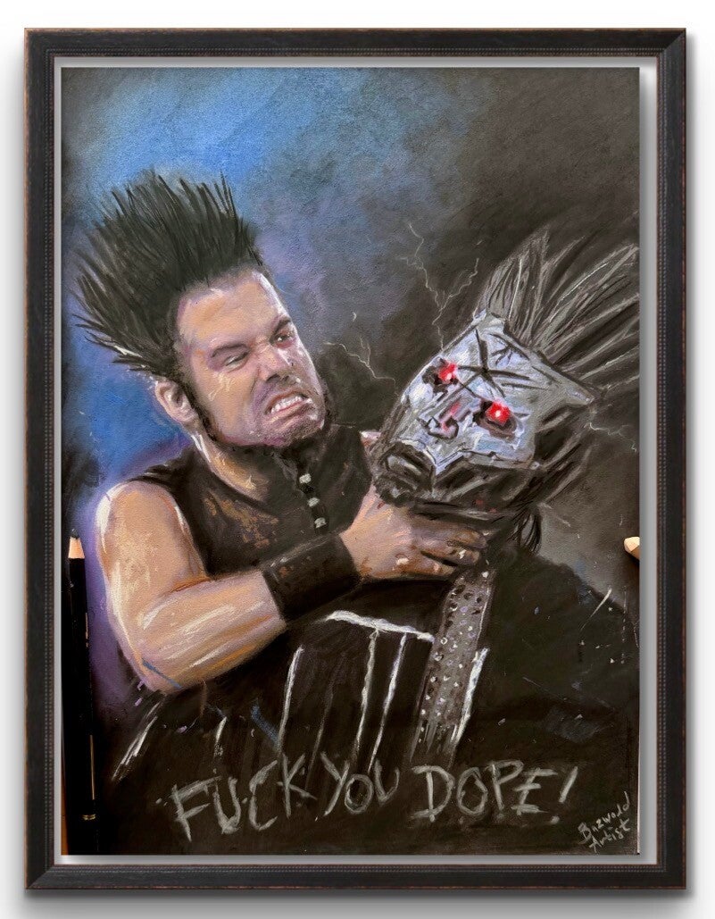 Wayne v Dope - PRINT of pastel pencil art