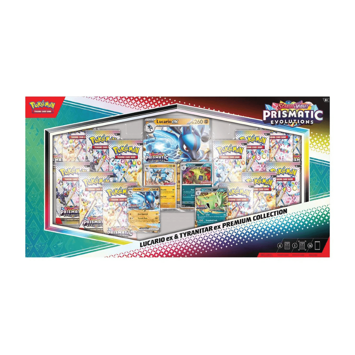 Pokémon TCG: Prismatic Evolutions Lucario ex & Tyranitar ex Premium Collection Box