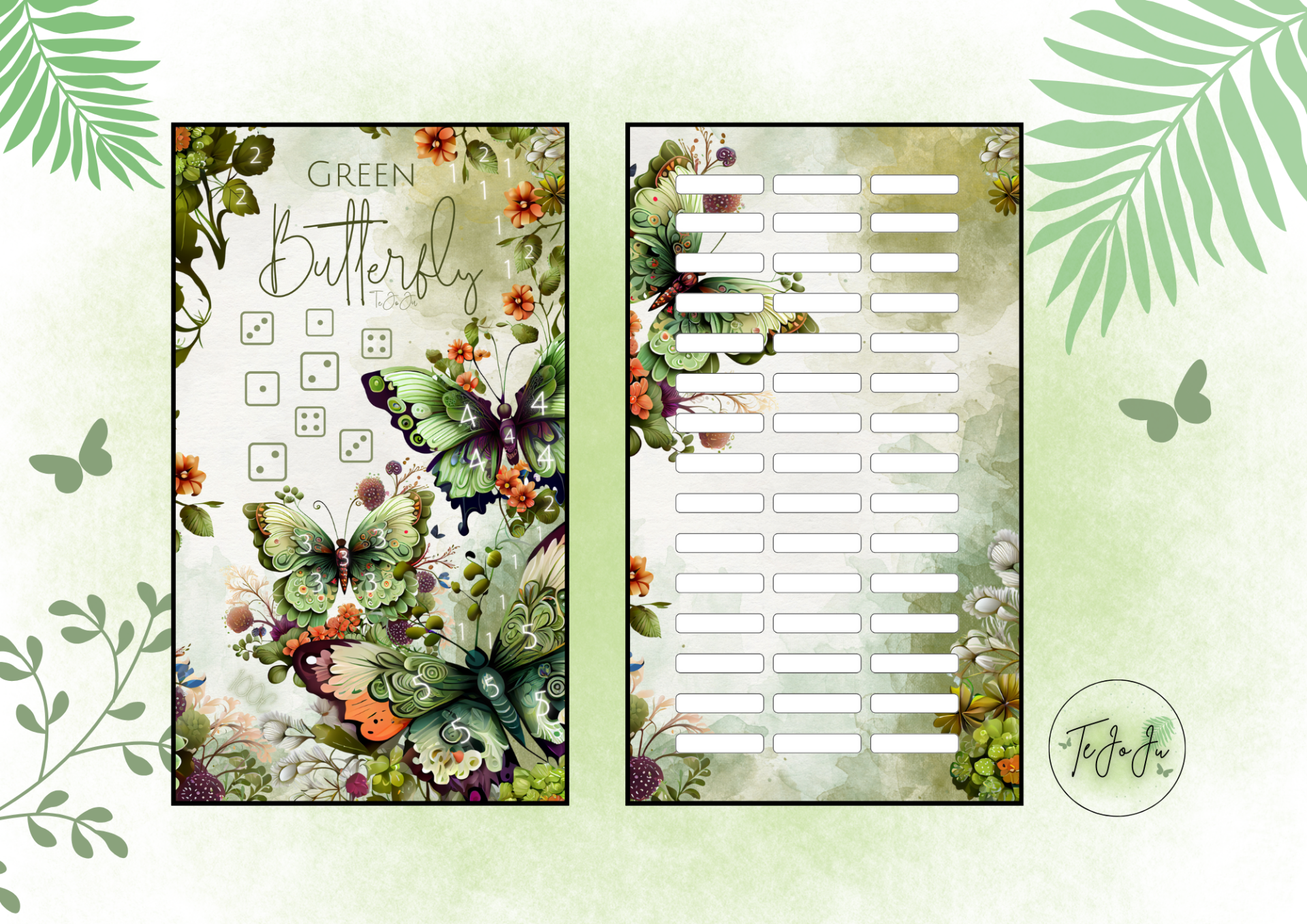 Einheftchallenge "Green Butterfly" A6