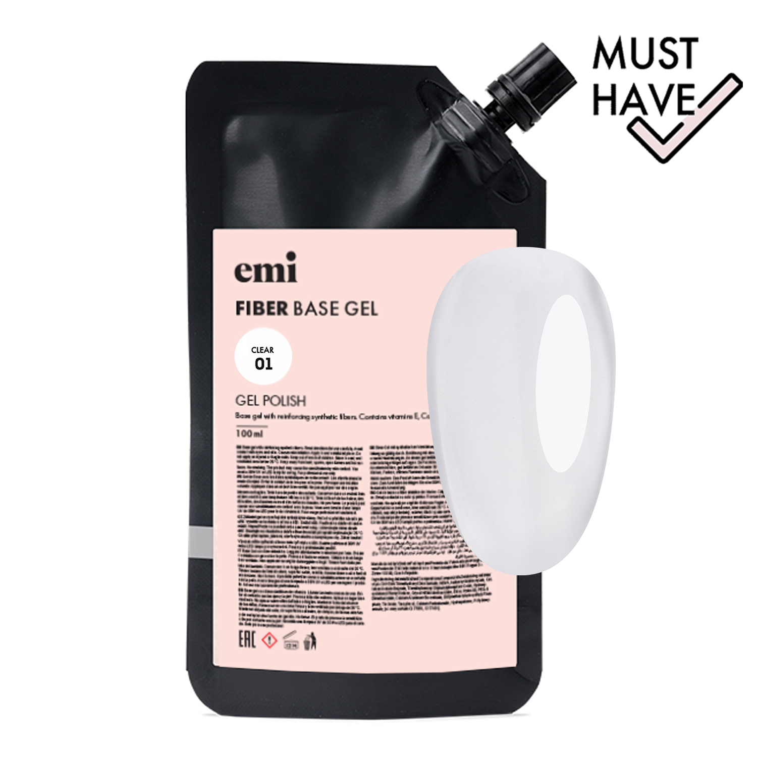 Fiber Base Gel Clear 01, 100 ml