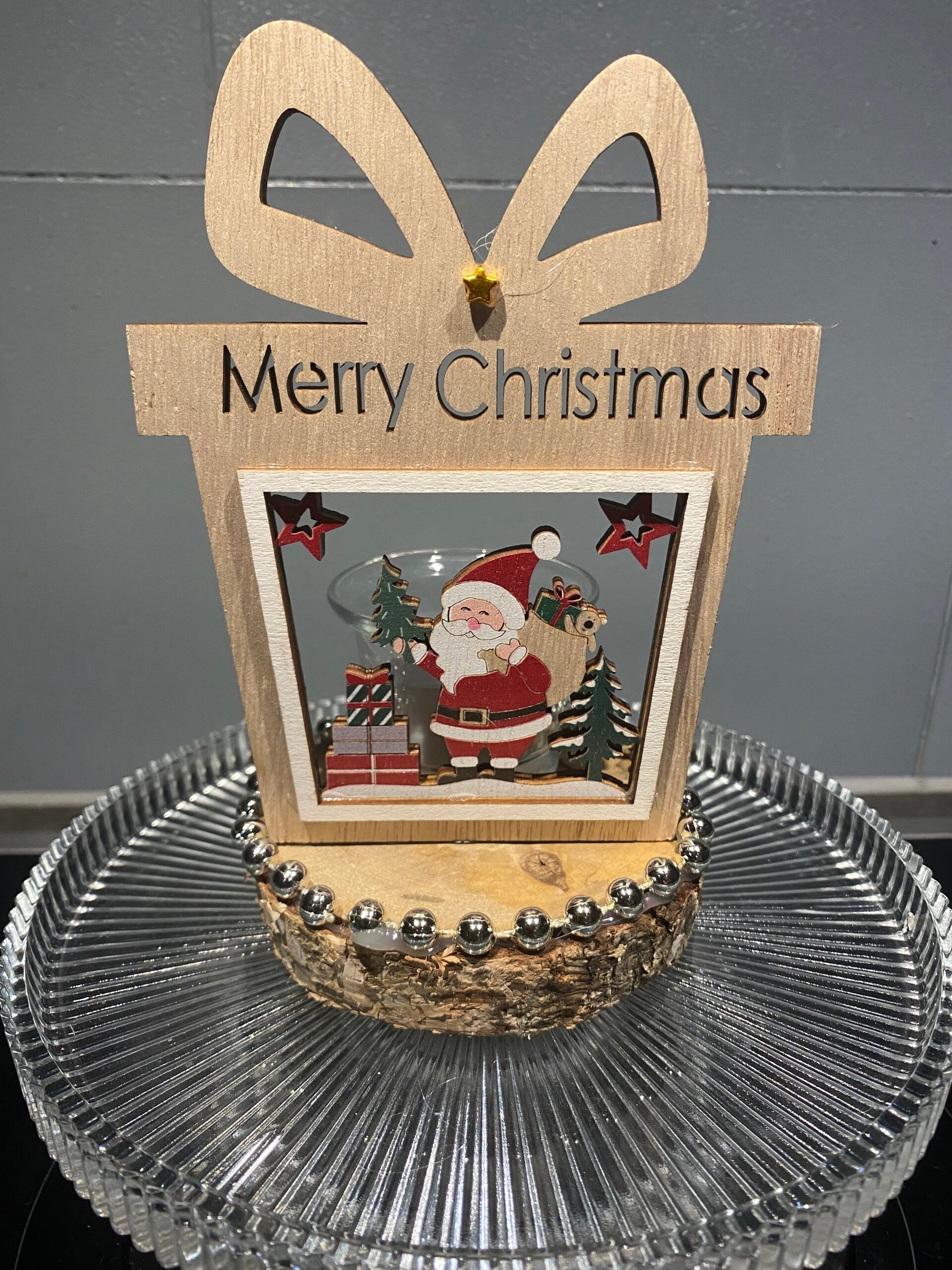 Kerststuk met theelichtje