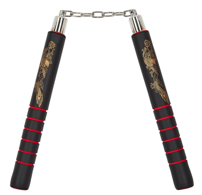 Foam Nunchaku With Red Grips