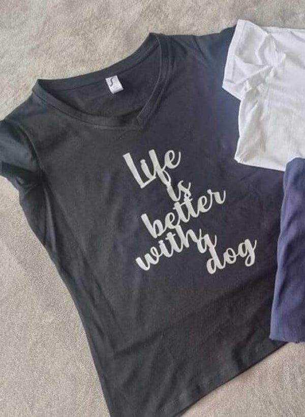 Dames shirt basic bedrukt met een leuke tekst en/of afbeelding