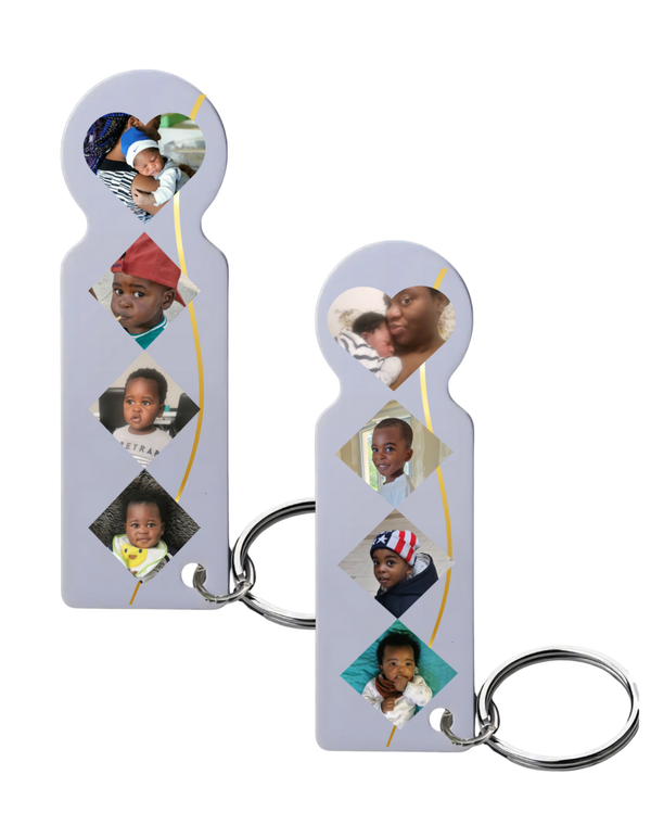 Porte-clés 2 en 1 – Vos souvenirs à portée de main.Clés de voiture, porte d’entrée ou accessoire sac — ce petit bijou élégant garde vos photos préférées des deux côtés et vous accompagne partout, avec style et amour.