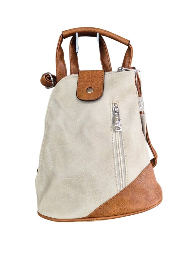 L & H Compact Rugtasjes / Schoudertasje Beige