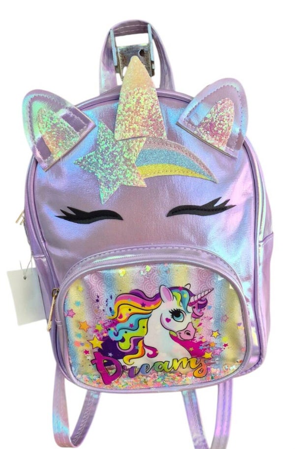 LR Kinderrugtas Metallic Eenhoorn  Dreams Lila