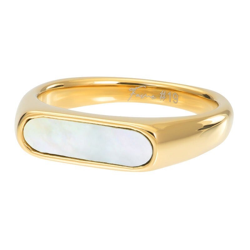 iXXXi Fame ring Luna Square Parelmoer Goud