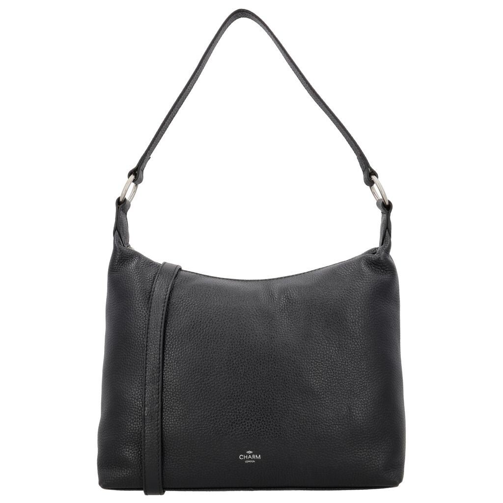 Charm London Washington Leren Schoudertas Zwart