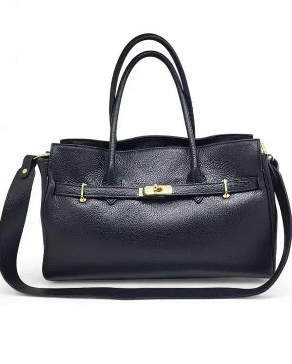 Audace Luxe Leren Handtas / Schoudertas Zwart