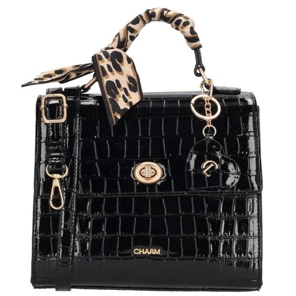 Charm London Knightsbridge Luxe Design Handtas / Schoudertas Zwart