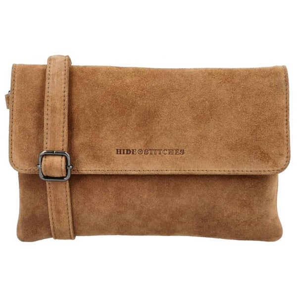 Hide & Stitches Leren Schoudertas Brazos Suede Camel