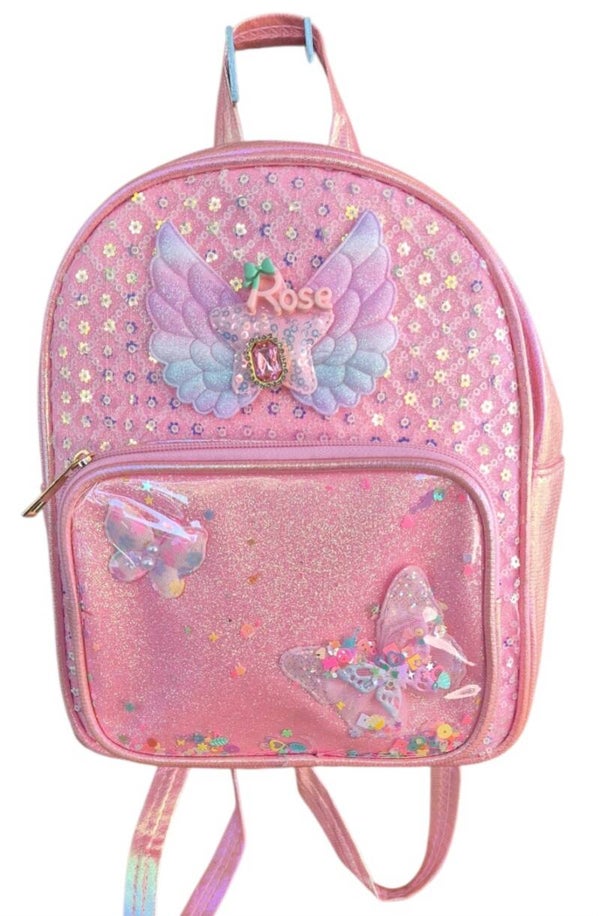 LR Kinderrugtas Glamour Butterfly Licht Roze
