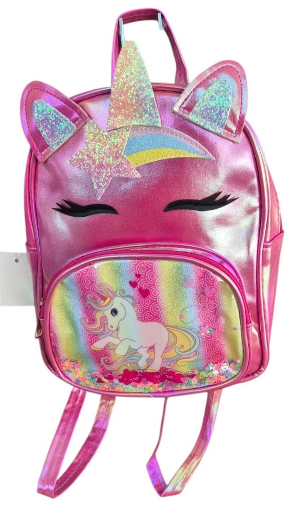 LR Kinderrugtas Metallic Eenhoorn  Dreams Roze