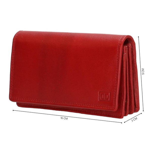 Dames Portemonnee Double-D Leer Rood