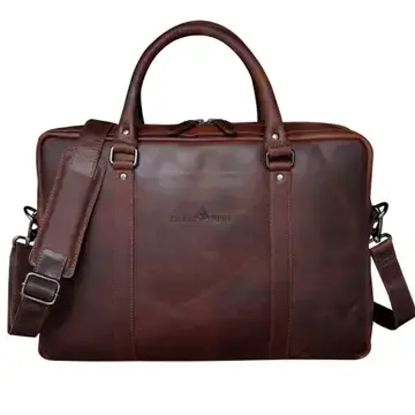 Greenwood Riley Dames Leren Laptop Schoudertas 15,6 Inch Sandalum