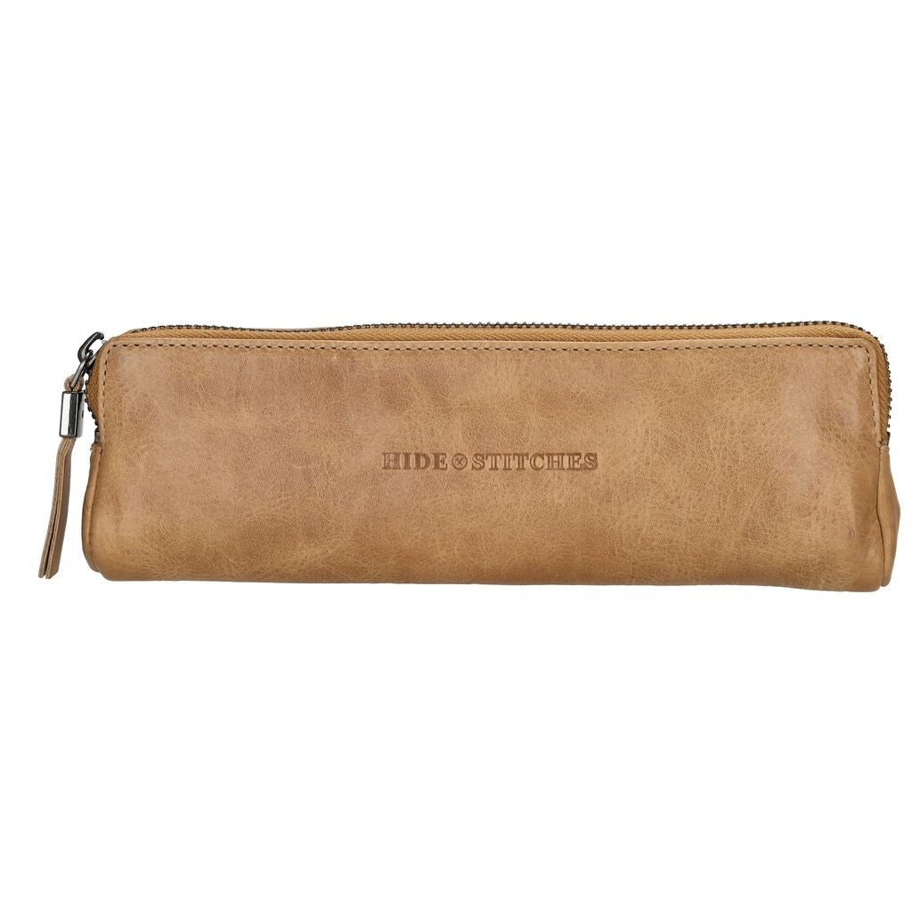 Hide & Stitches Porto Leren Pennenetui Taupe