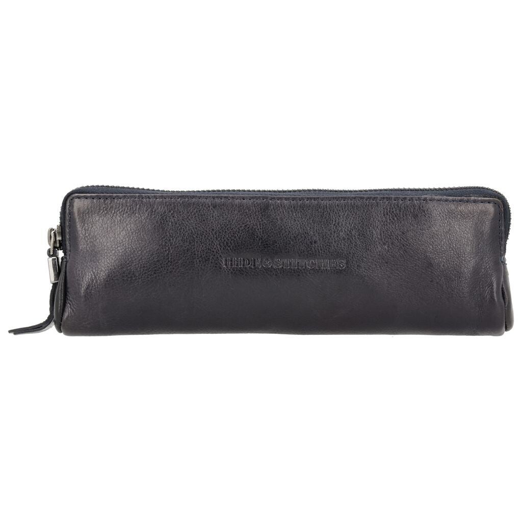 Hide & Stitches Porto Leren Pennenetui Blauw