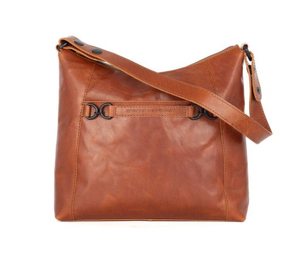 Spikes & Sparrow Leren Dames Schoudertas Delphie Cognac