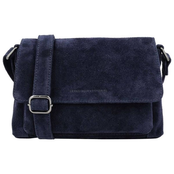 Hide & Stitches Brazos Leren / Suéde Schoudertas Donkerblauw
