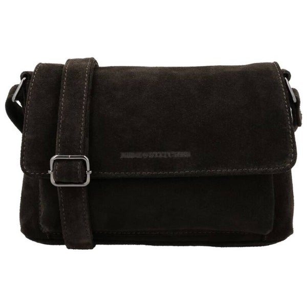Hide & Stitches Brazos Leren / Suéde Schoudertas Donkerbruin