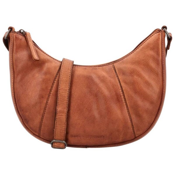 Hide & Stitches Paint Rock Leren Crossbody Moonbag Cognac