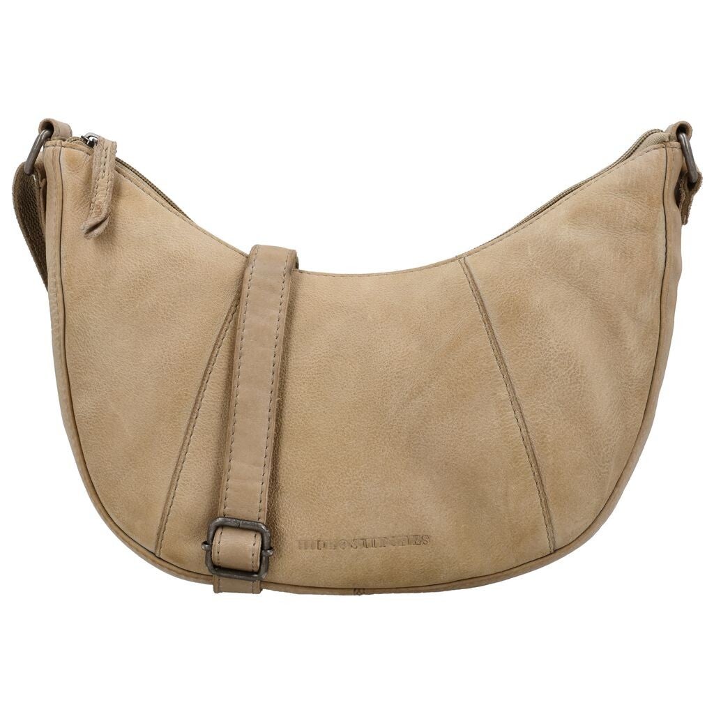 Hide & Stitches Paint Rock Leren Crossbody Moonbag Zand