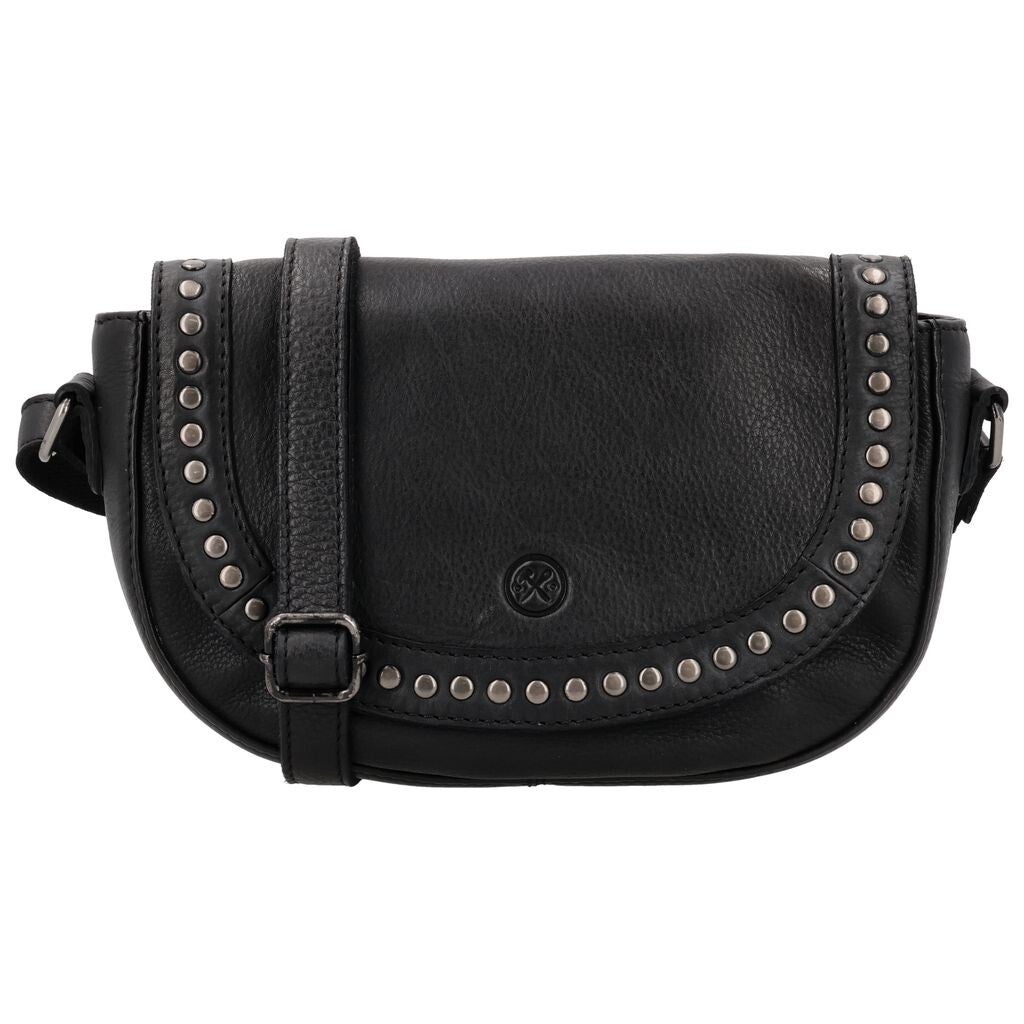 Hide & Stitches Redwood Leren Crossbodytas Zwartt