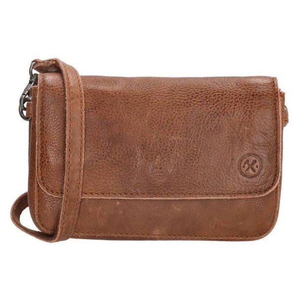 Hide & Stitches Paint Rock V Leren Schoudertas Cognac