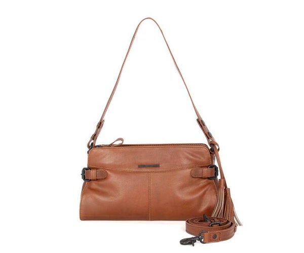 Spikes & Sparrow Leren Dames Schoudertas Madelon Cognac