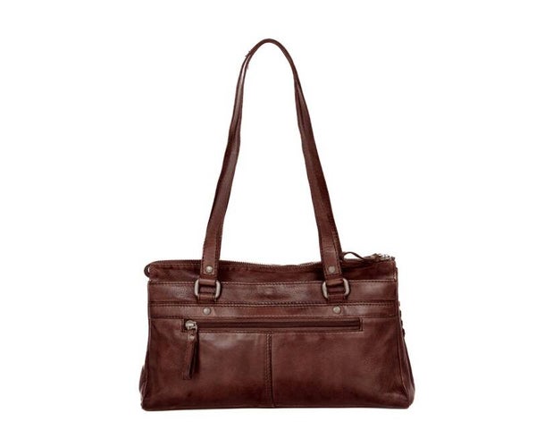 Spikes & Sparrow Leren Dames Handtas Christabelle Donkerbruin