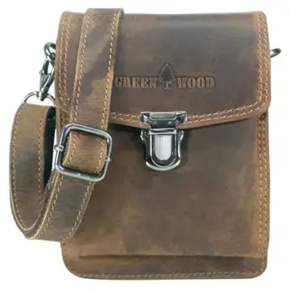 Greenwood Leren Riemtas / Schoudertas Camel