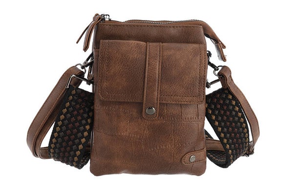 Dutch Telefoon-Schoudertas Tyler Donker Camel