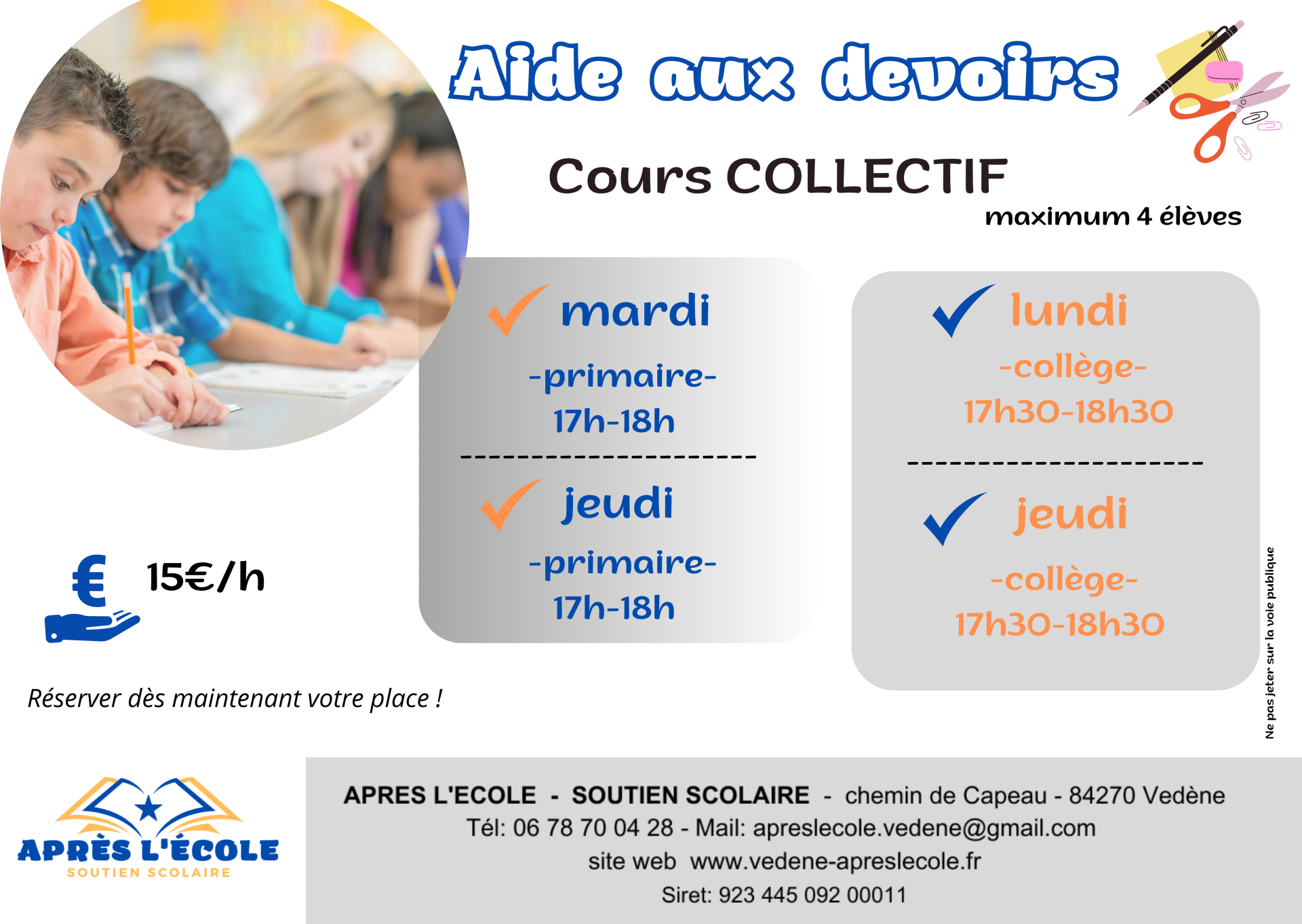 Aide aux devoirs personnalisé & Cours particuliers