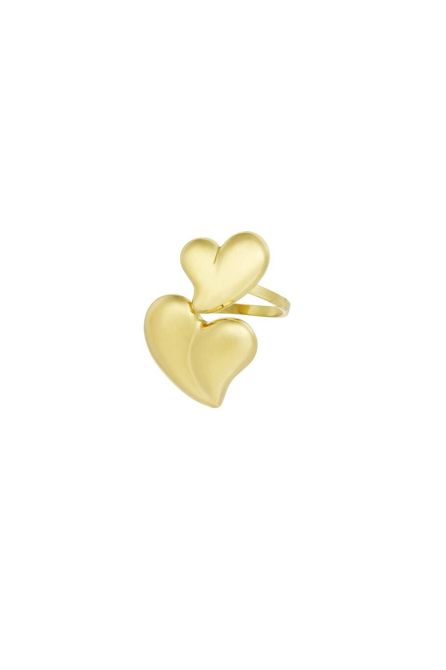 Double heart ring - goud