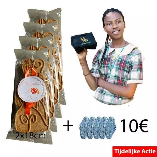 Vier pakjes speculaas (2 stuks)  van 18 cm + donatie van een pakje LaikiPads