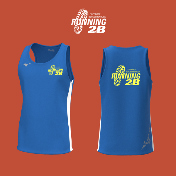 Heren Mizuno Running2B Singlet Leden Blauw