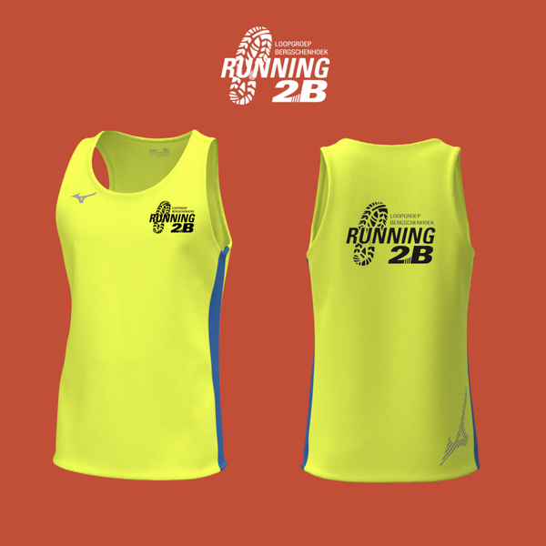 Heren Mizuno Running2B Singlet Leden Geel