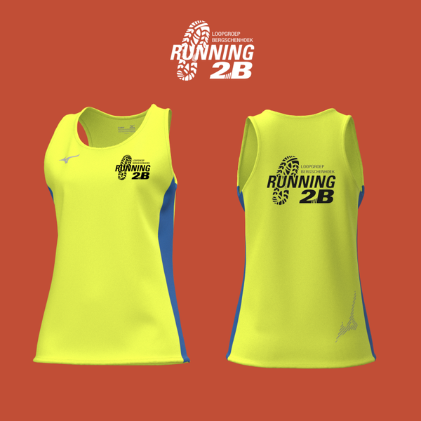 Dames Mizuno Running2B Singlet Leden Geel