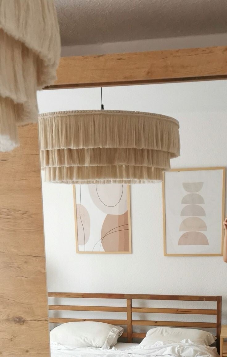 Lampa Wisząca Boho Chic – Beżowa Elegancja w Rozmiarze XL