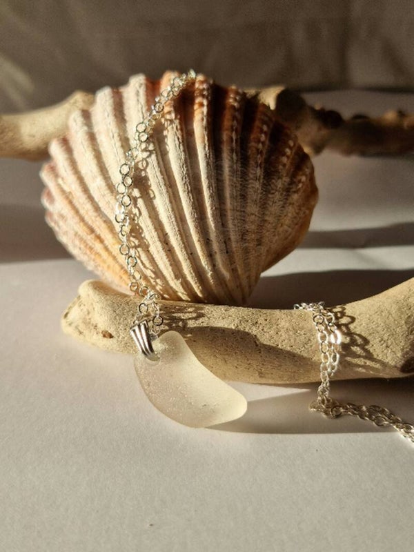 Ayrshire seaglass necklace (sterling silver)