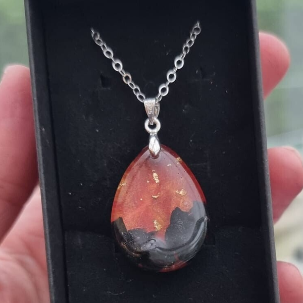 Firewalk keepsake: fiery pendant