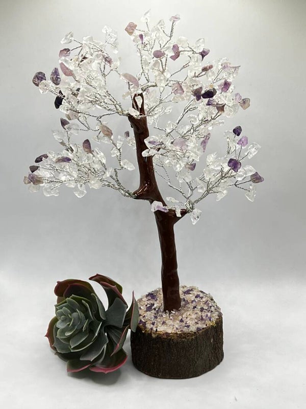 Edelsteen boompje Amethist/Bergkristal