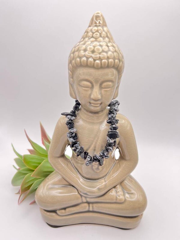 Splitarmband Sneeuwvlok Obsidiaan